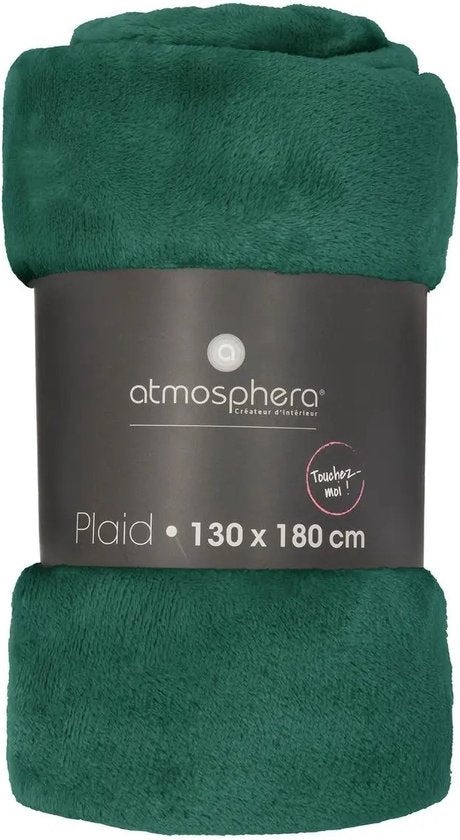 Atmosphera plaid deken groen – fleece bankdeken, 130 x 180 cm – foto 2