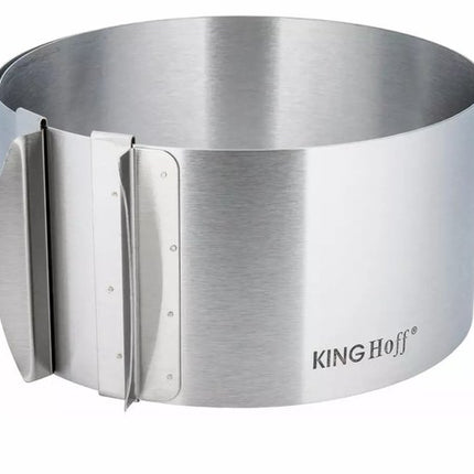 Kinghoff Verstelbare Taartring - Roestvrijstalen Taartvorm Ø16-30 cm x 8,5 cm (KH4614) - Uitbreidbaar en Geschikt voor Verschillende Taartformaten