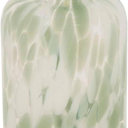 Glazen Vaas - Design Vaas - Decoratieve Bloemenvaas van Glas - Moderne Vaas voor Verse Bloemen en Droogbloemen - Ø 12 x 21 cm - Groen en Wit