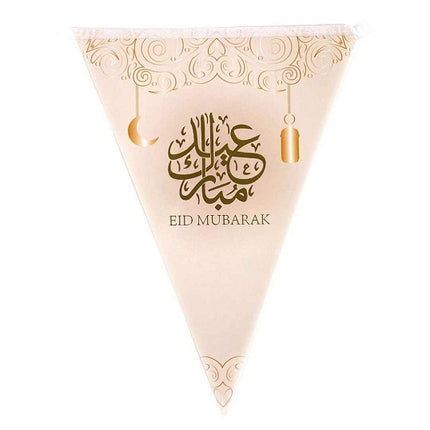 Eid Mubarak Flaggen Beige
