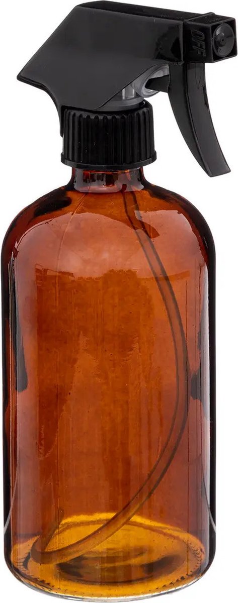 5Five Plantenspuit - met een inhoud van 450 ml - glas - transparant bruin - verstuiver kop - 21 cm