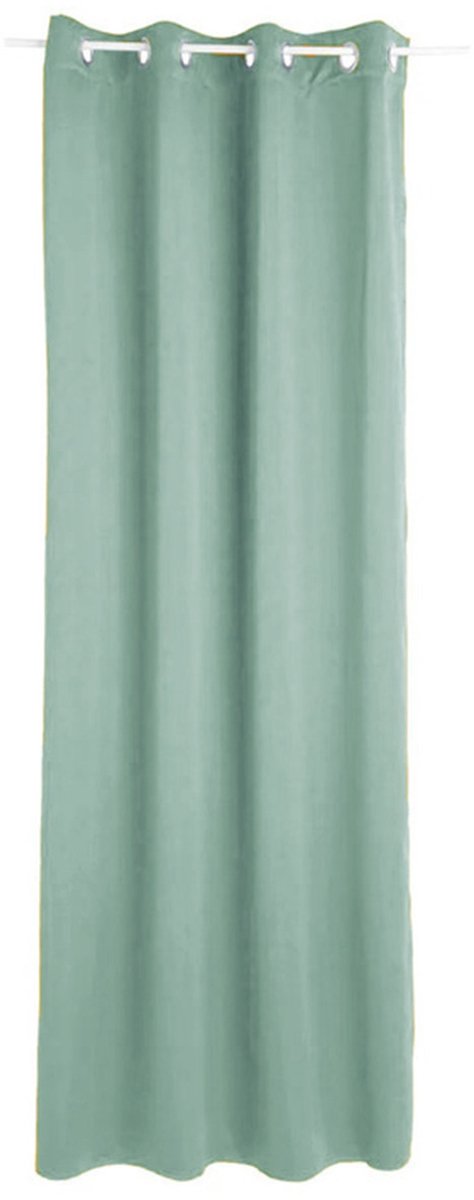 Atmosphera Verdunkelungsvorhänge - 2er Set - B135 x L240 cm - mintgrün - plissiert - mit Ösen - fertig zum Aufhängen