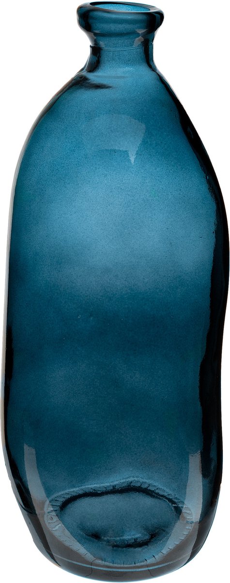 Atmosphera Pisa flower vase - Organic bottle shape - transparent blue - glass - 51 x 23 cm
