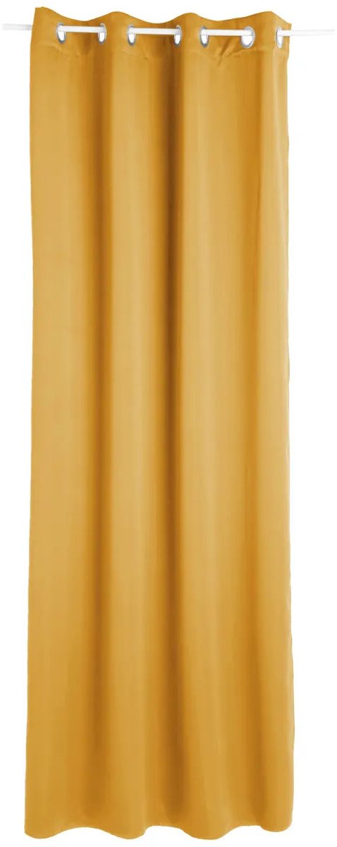 Atmosphera Verdunkelungsvorhänge - 2er Set - B135 x L240 cm - Ocker - Faltengardinen - mit Ringen - fertig zum Aufhängen
