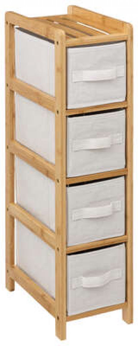 5Five Étagère - Meuble de salle de bain - Paniers en bambou - 33x78cm