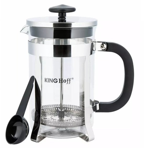Kinghoff KH4838 Théière - Verseuse en verre avec infuseur en inox - 0,8 Litre - Lavable au lave-vaisselle - Verre