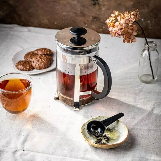 Kinghoff KH4838 Théière - Verseuse en verre avec infuseur en inox - 0,8 Litre - Lavable au lave-vaisselle - Verre