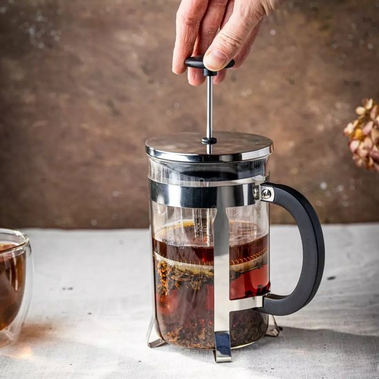 Kinghoff KH4838 Théière - Verseuse en verre avec infuseur en inox - 0,8 Litre - Lavable au lave-vaisselle - Verre