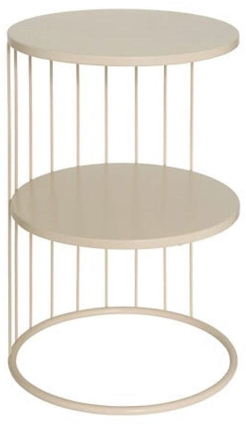 Atmosphera - Ronde Bijzettafel Taupe Staal - D 36 x H 52 cm Met Plateau - Geen Montage