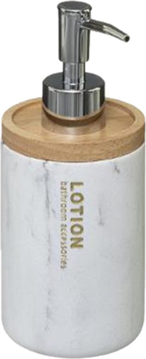 5five Seifenspender - Marmor-Optik - weiß - 272 ml - nachfüllbar - Küche/WC/Badezimmer