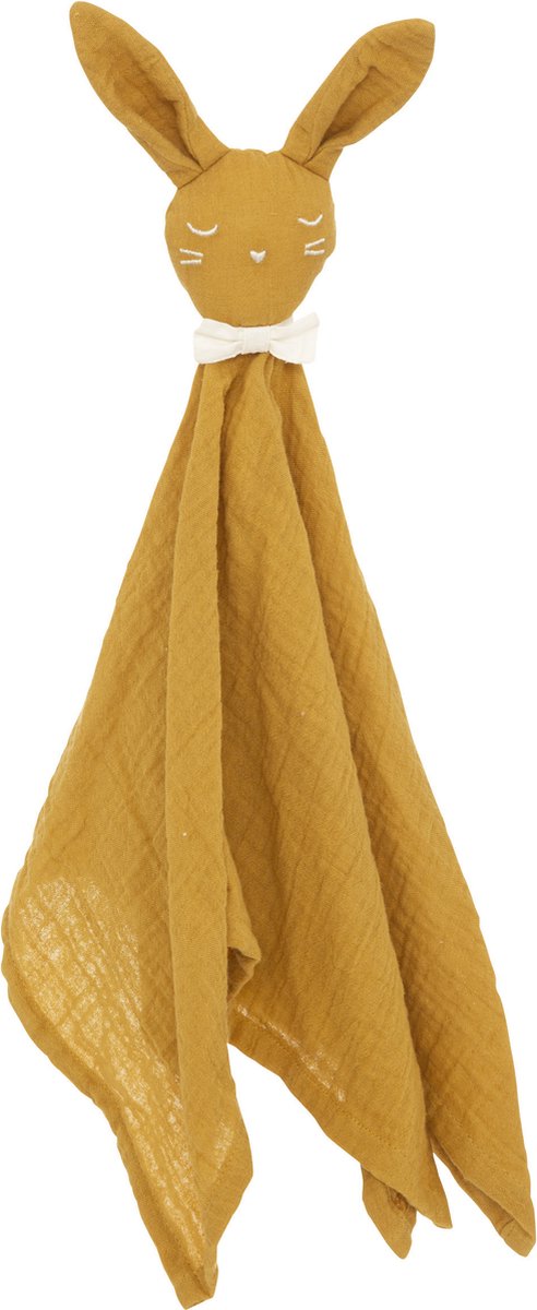 Hasen-Schnuffeltuch aus weichem Plüsch - ockergelb - 50 cm - Super sweet