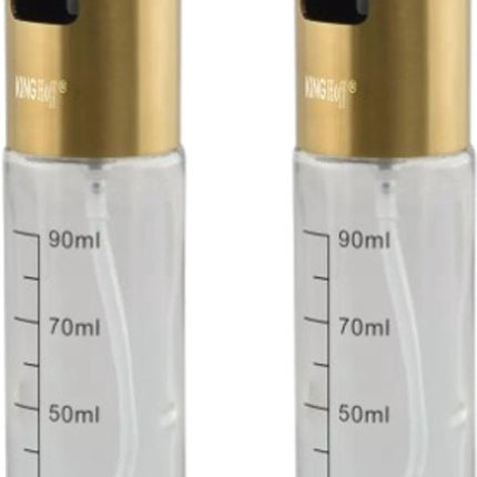 Oliespray - Olie Spray Fles - Olie & Azijn Verstuiver - RVS en Glas - 100ml - 4 x 18 cm - Goud