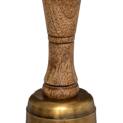 Atmosphera Tafelbel - schoolbel - bel - mango - bruin 17cm