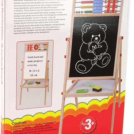 2 in 1 - Onderwijsbord - Magnetisch Whiteboard & Krijtbord met Accessoires - Stabiele - Veilige Constructie - CA. 101 x 41 x 39 cm - Hout