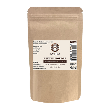 AYTiRA Reetha Poeder – 100% Puur – Natuurlijke Detox voor Huid & Lichaam – 100g