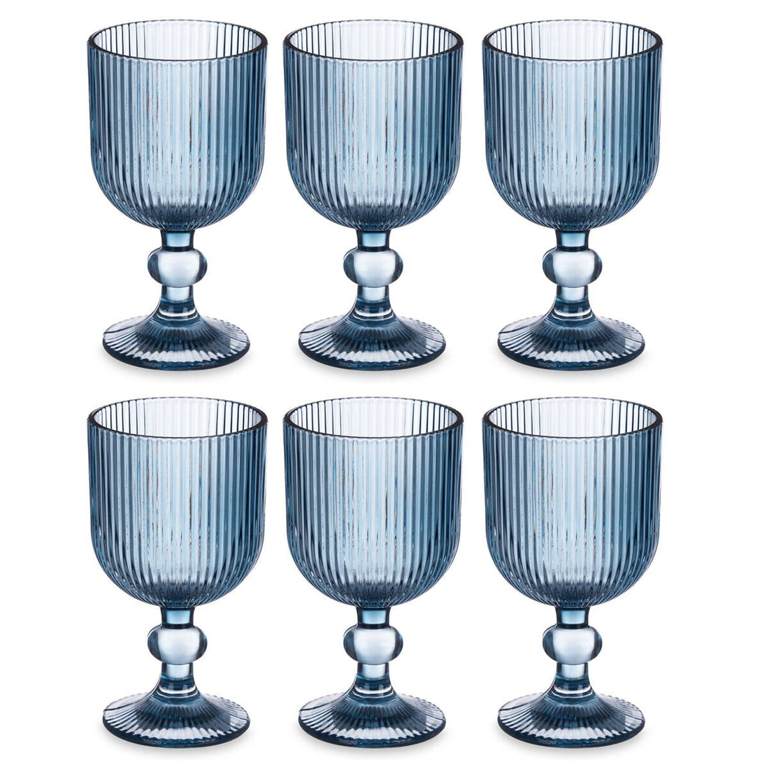 Set de 6 verres en verre cannelé, 260 ml
