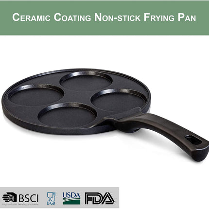 Crêpesmaker - Eierpfanne - Pancake Pfannkuchen 4 Mulden Marmor Antihaftbeschichtung