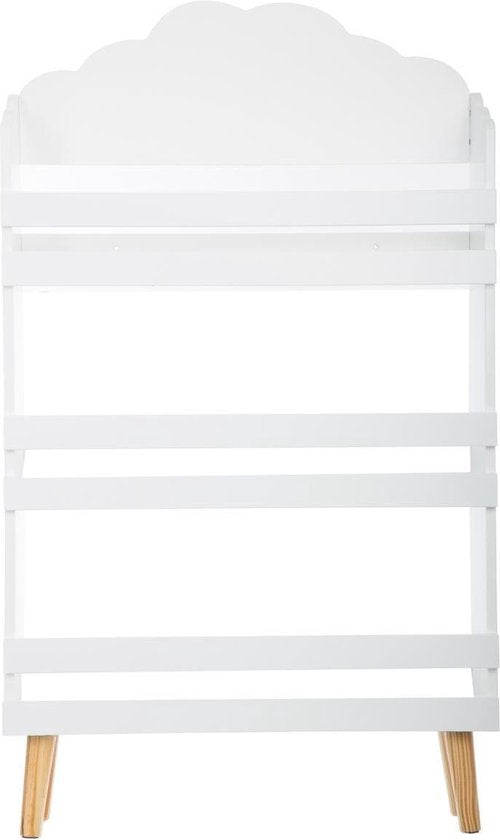 Boekenkast met wolkenthema – wit, MDF, 58 x 100 x 18 cm – foto 3