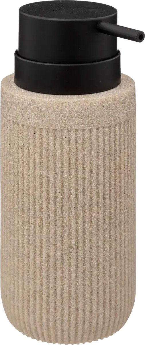 5Five Zeeppompje/zeep dispenser Onyx - beige - polystone - 17 x 7 cm - 350 ml