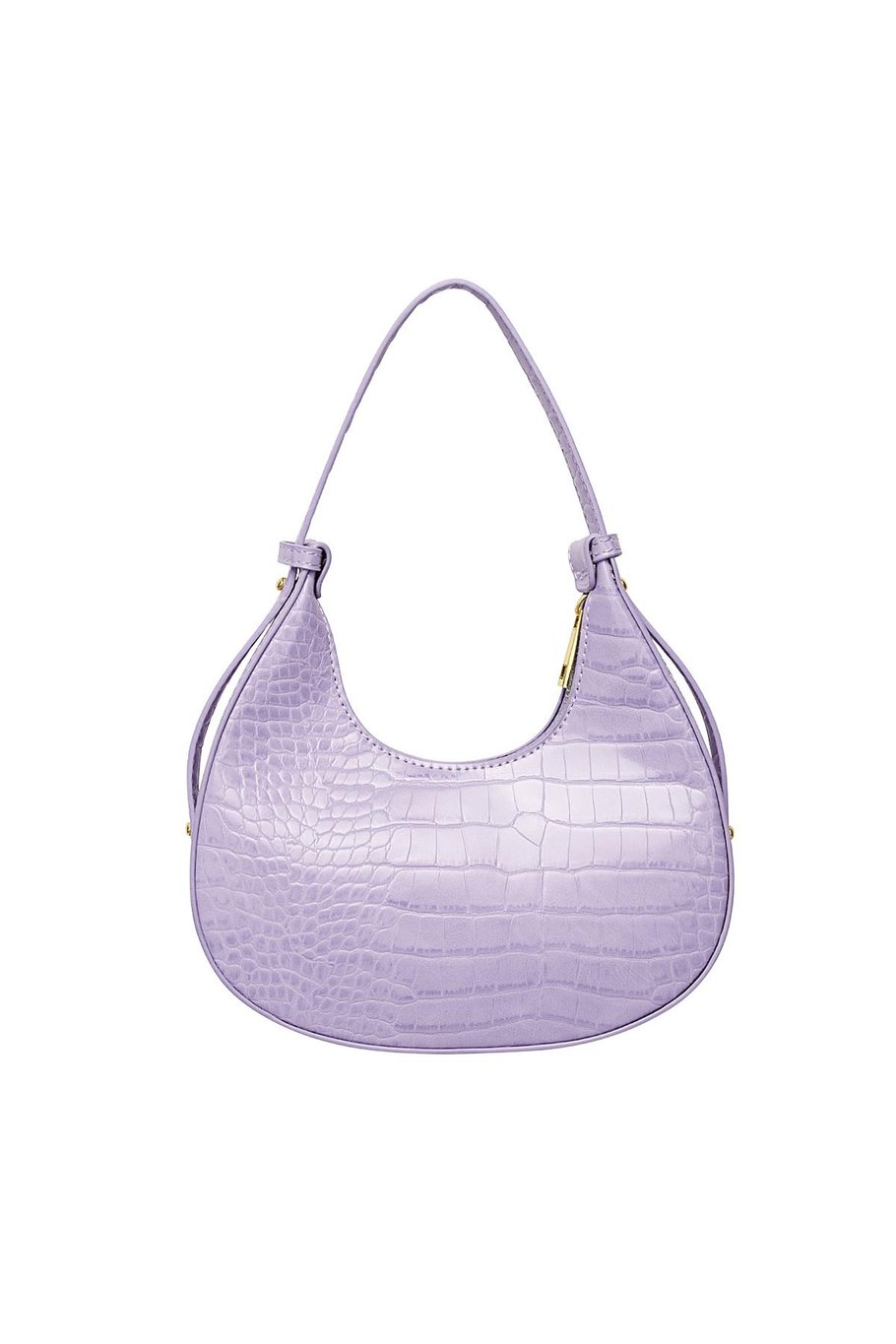 Sac à main lilas pour femme - Sac à main compact en simili cuir imprimé - 22x12x7 cm -