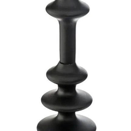Atmosphera kaarsen kandelaar - decoratief metaal - dinerkaarsen - zwart - D12 x H26 cm