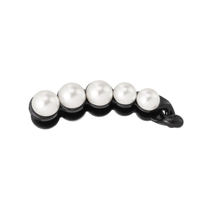 Zwarte Haarklem met Parels – Elegante Haarclip – 10 cm – 5 Parels per Kant