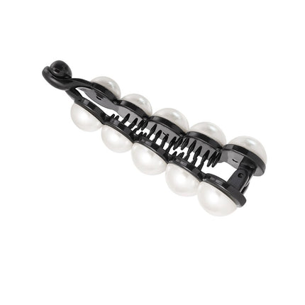 Zwarte Haarklem met Parels – Elegante Haarclip – 10 cm – 5 Parels per Kant