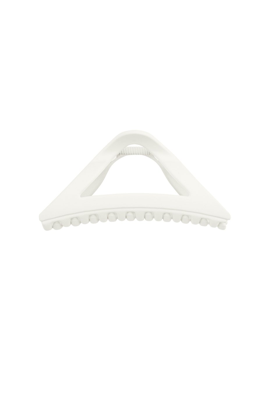 Driehoekige Haarclip - Off-White Plastic Haarklem - 11, 5 cm