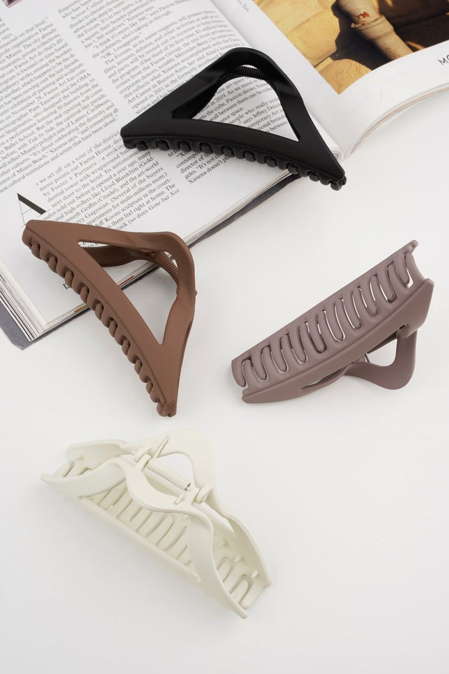 Driehoekige Haarclip - Zwarte Plastic Haarklem - 11,5 cm