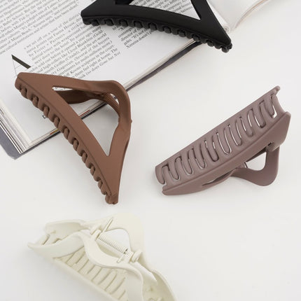 Driehoekige Haarclip - Off-White Plastic Haarklem - 11,5 cm