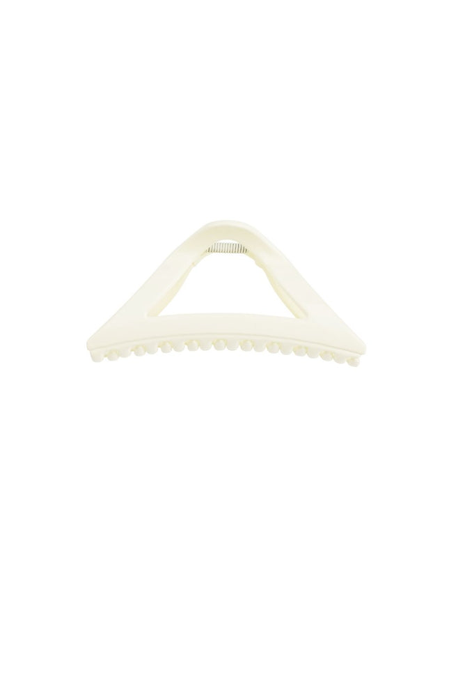 Off-White Driehoek Haarclip – Zomers Design – Plastic – 11,5 cm