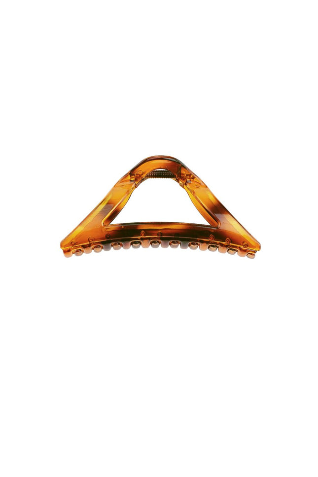 Bruine Driehoek Haarclip – Zomers Design – Plastic – 11,5 cm
