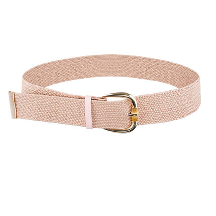 Damesriem Roze/Zalm - Polyester Riem met Goudkleurige Gesp - Klassiek Design