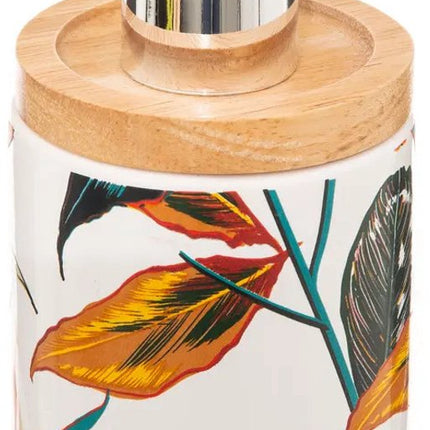 5five Zeeppompje/zeepdispenser - Palawan - wit/zilver - 280 ml - badkamer - keuken - toilet - polyresin kunststeen