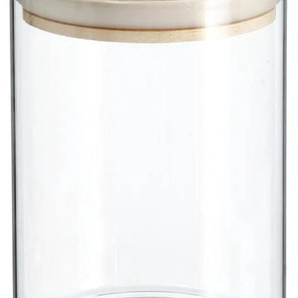 Secret de Gourmet - Keuken voorraad bussen - potten - glas/hout - set 6x stuks - voedsel - 600 ml -1000 ml - 1300 ml