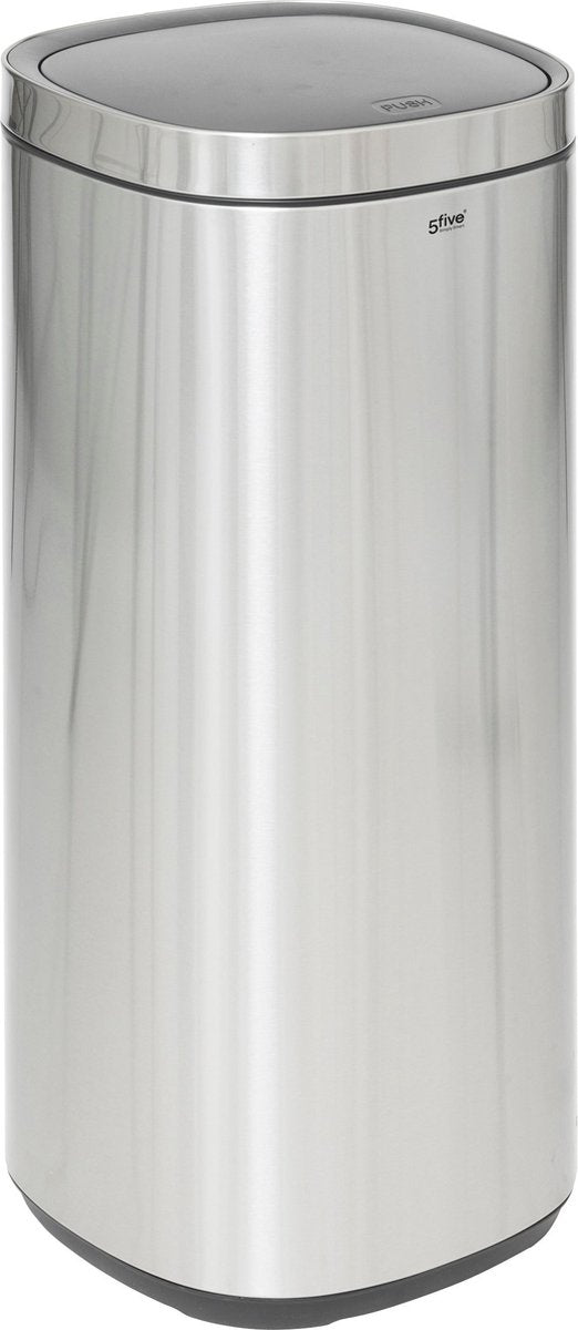 5Five Push-Button Waste Bin - Soft Close - 50L - Grey