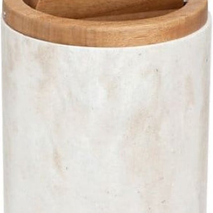 5Five Como Tafel afvalemmer met deksel - Marmereffect - 1,5L - Beige