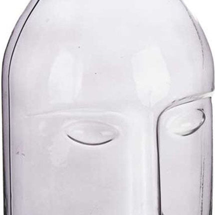 Giftdecor Blumenvase Crystal Face - luxuriöses Dekoglas - grau transparent - 11 x 24 cm - goldene Oberseite