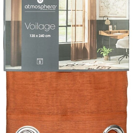 Moly Gordijn - Vitrage Gordijnen - Sheer Curtains – Lichtdoorlatende Raamgordijnen - Moderne Raamdecoratie voor Woonkamer & Slaapkamer - Polyester - 135 x 240 cm - Terracotta