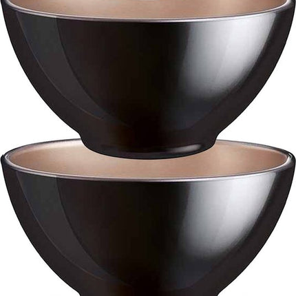 Luminarc Kommetjes/soepkommen/schaaltjes voor dessert/ontbijt - 4x - Glas - D13 x 6 cm - zwart