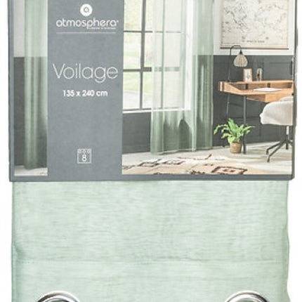 Moly Gordijn - Vitrage Gordijnen - Sheer Curtains – Lichtdoorlatende Raamgordijnen - Moderne Raamdecoratie voor Woonkamer & Slaapkamer - Polyester - 135 x 240 cm - Celadon Groen