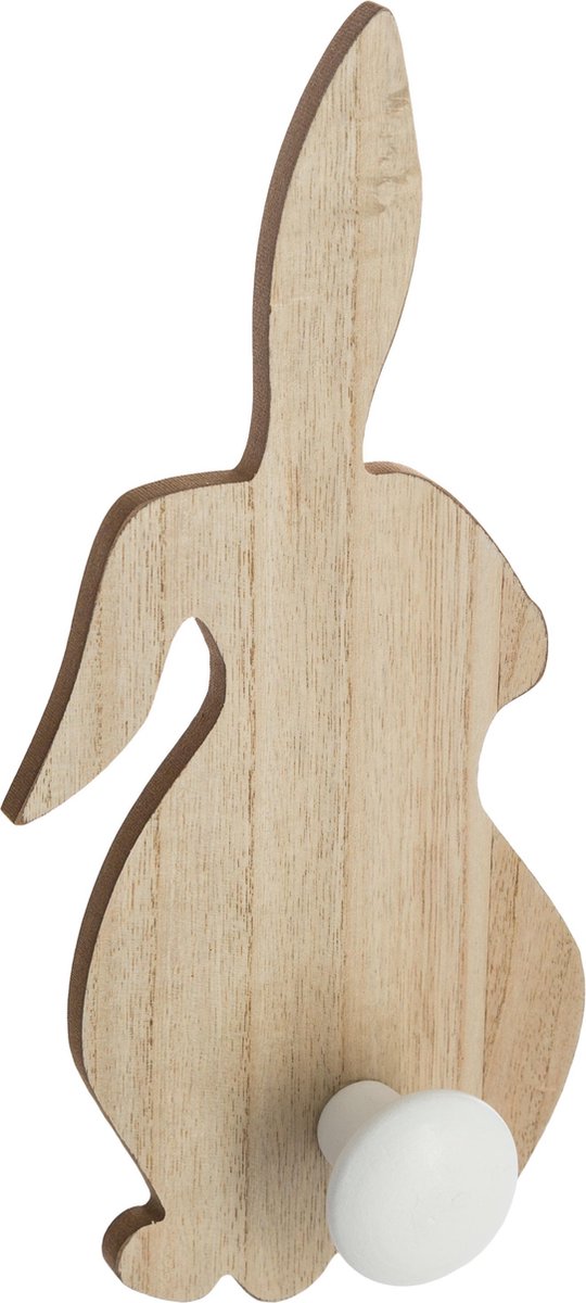 Atmosphera Lot de 2 patères Lapin pour chambre d'enfant - Bois - Blanc - Crochet mural - Lot de 2 - patère
