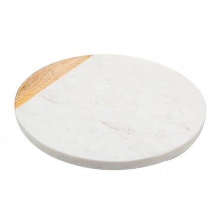 Drehplatte - Marmor & Holz - Durchmesser 30,5 cm. Höhe 4,5 cm