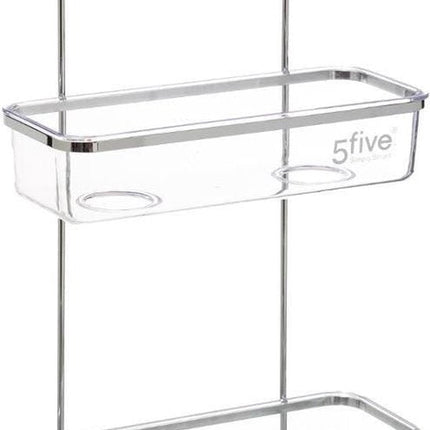 Duschregal/Badezimmerregal 2 Ebenen Kunststoff mit Aufhängehaken weiß 28 x 12 x 64 cm - Ablageregale für Shampoo/Duschgel