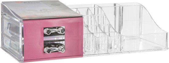 5Five make-up organizer met 19 vakken en 2 lades – transparant kunststof – foto 3
