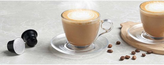 Vivalto Tasse à café avec soucoupe - Lot de 6 - Verre - 170ml