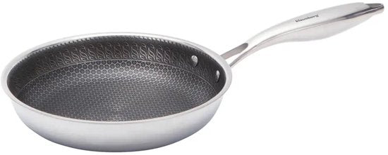 Klausberg 9021 - Koekenpan, antiaanbaklaag met honingraatstructuur - 20 cm - 3-laags - 304 roestvrij staal - PFOA-vrij