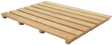 MPLCo - Bamboe Badmat - Antislip Badkamer Mat - Houten Badmat voor Douche & Bad - Waterbestendig - Met Antislip Voetjes - 55 x 35.5 x 2.5 cm - Naturel