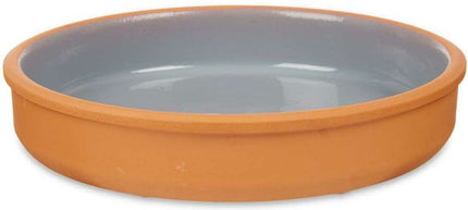 La Dehesa Tapas serveerschaal - 2x stuks - terracotta - grijs - D23 x H4 cm - hapjes serveren - ovenschaal - rond