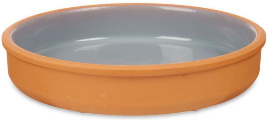 La Dehesa Tapas serving dish - 2 pieces - terracotta - grey - D23 x H4 cm - serving snacks - oven dish - round